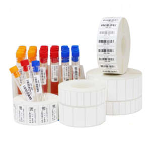 Medical test tube label roll for blood collection tubes