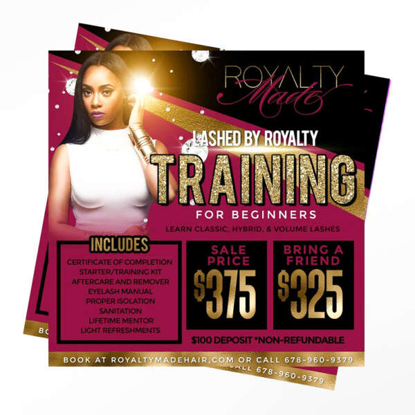 luxury hair packaging business card and custom flyer printing retail display view