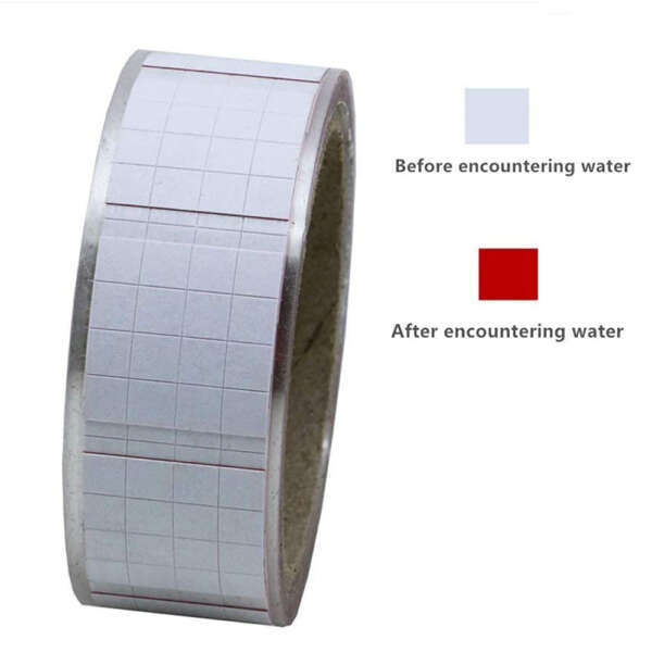 Sensitive paper security label for moisture inspection