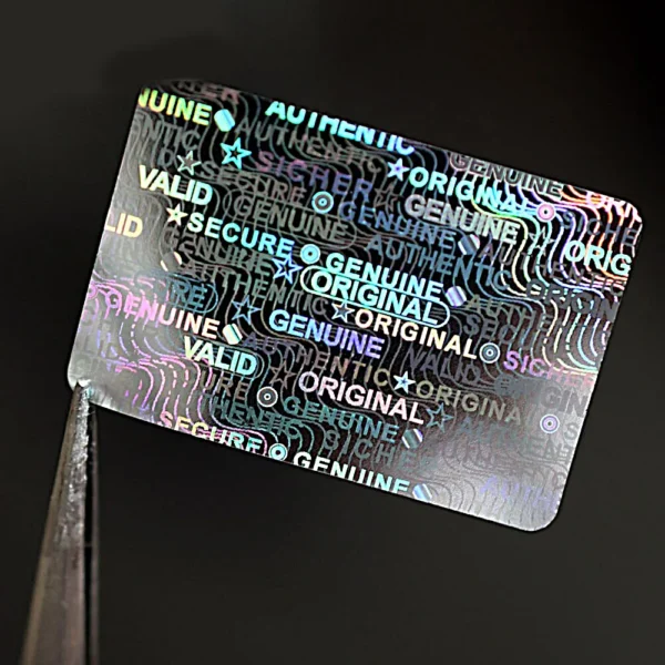Security hologram sticker for product packaging