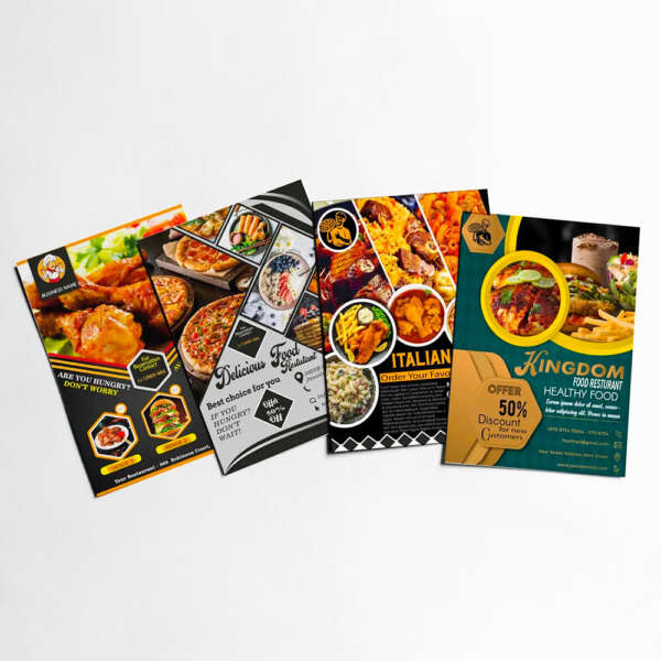 custom takeout restaurant menu and poster printing service custom logo option
