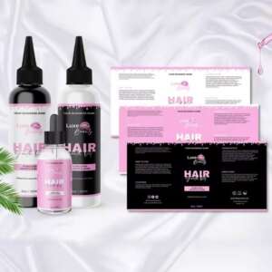 Custom waterproof essential oil bottle labels for hair growth oil packaging