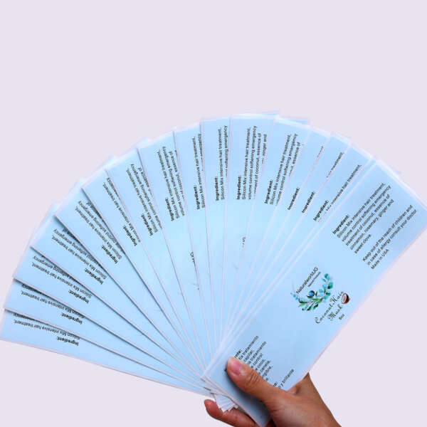 Waterproof cosmetic label samples