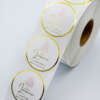 Foil stamped circle logo stickers for plastic cups