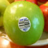 Easy-peel produce labels with barcode area