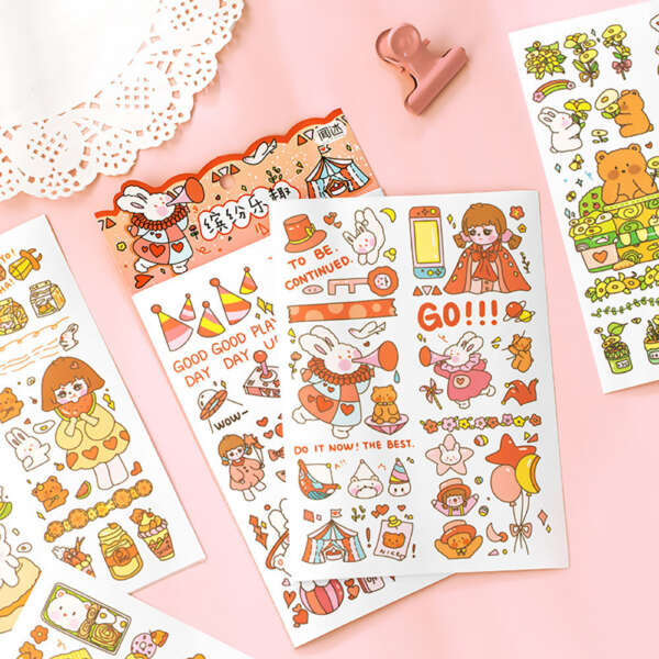 Self adhesive cartoon sticker sheet for packaging