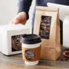 Waterproof coffee bag label with roast details