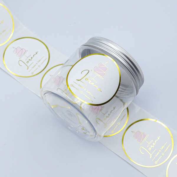 Round packaging label samples