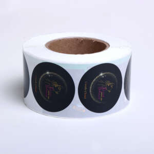 Adhesive printed circle label stickers for private label packaging