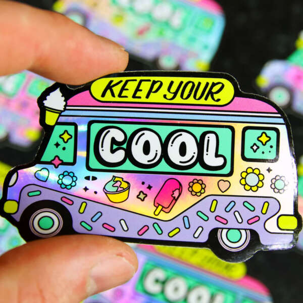 Silver laser holographic die cut label printing