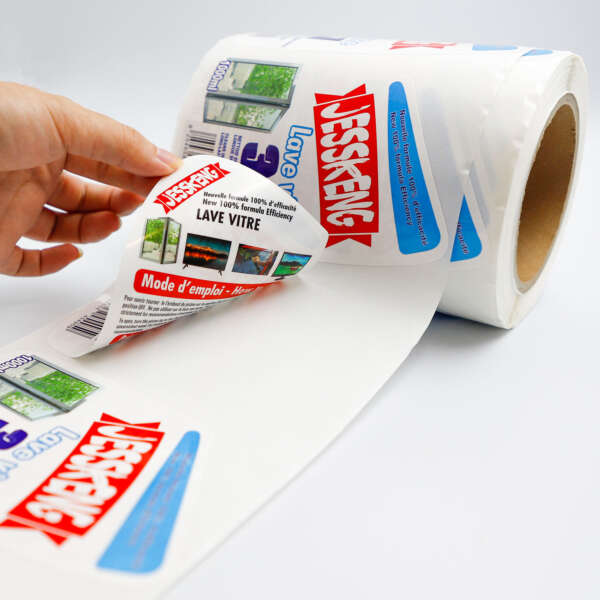 Double sided waterproof skincare bottle labels