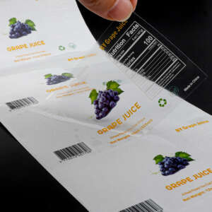 Clear juice bottle sticker labels