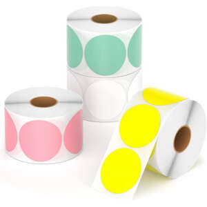 Self adhesive pink circle thermal labels