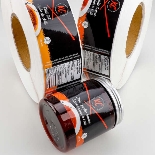 Waterproof adhesive vinyl packaging stickers