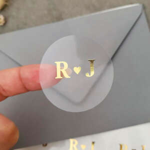 Luxury transparent bottle label with gold foil printing