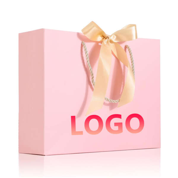 black luxury clothing perfume promotional gift paper bag with logo view 4