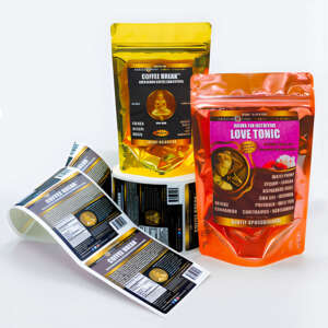 Square coffee packaging stickers for Mylar bags