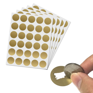 Gold silver scratch off card label