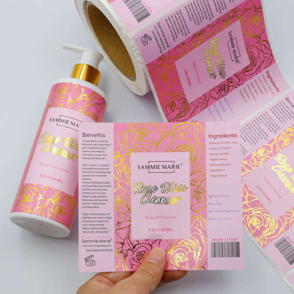 Waterproof gold foil bottle labels