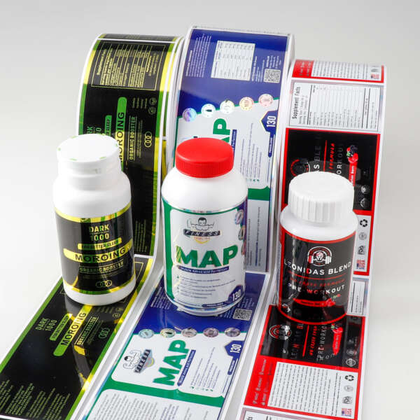 Private label vitamin packaging stickers