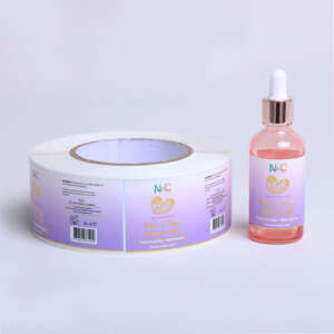 Custom cosmetic bottle logo sticker roll