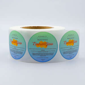 Circle product packaging labels with your logo