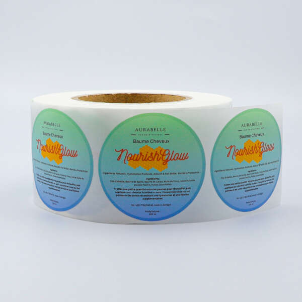 Circle product packaging labels with your logo