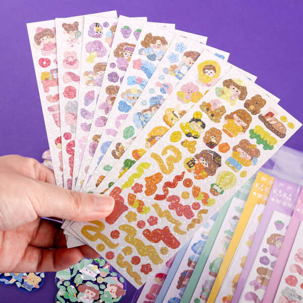 A4 A5 A6 kawaii logo kiss cut sticker sheet