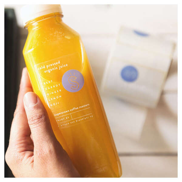 Transparent white vinyl juice bottle label