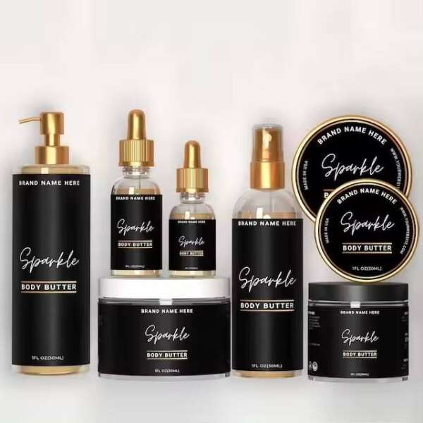 Custom roll labels for skincare bottles