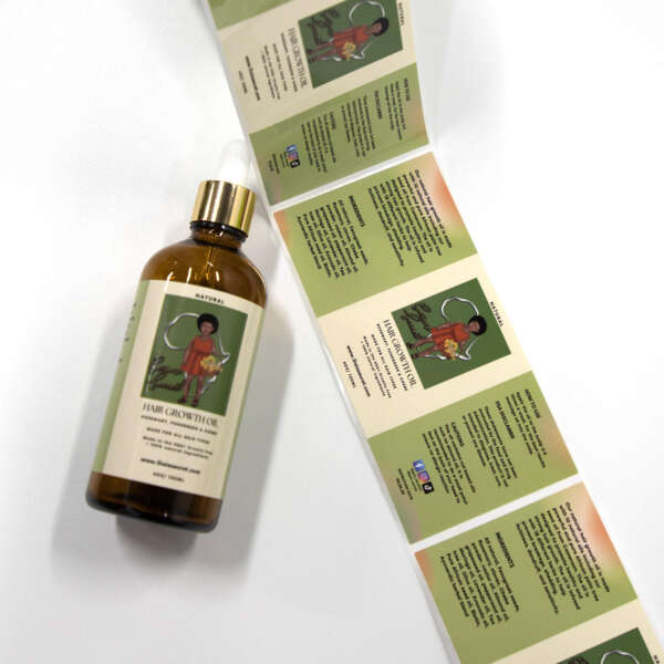 Cosmetic bottle packaging labels