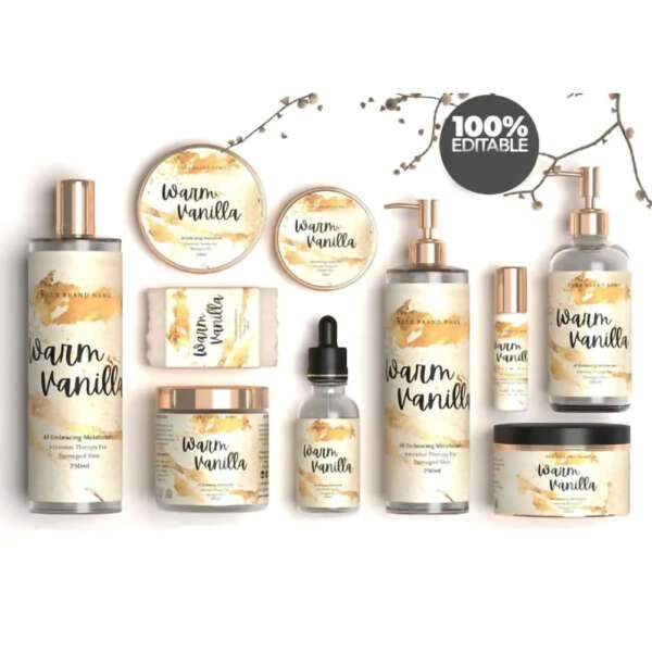 Skincare product labels for jars and bottles