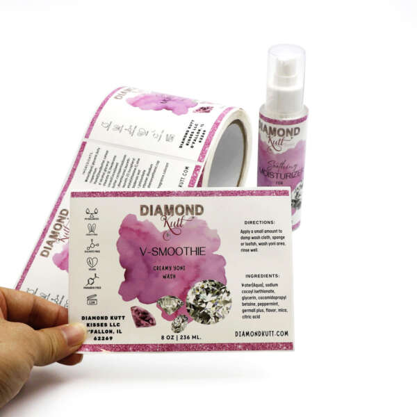 Self adhesive bottle label rolls