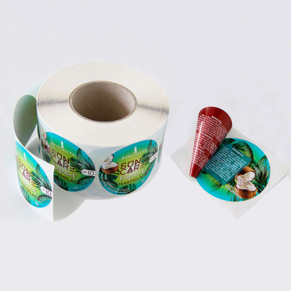 Double sided adhesive paper labels for product instructions