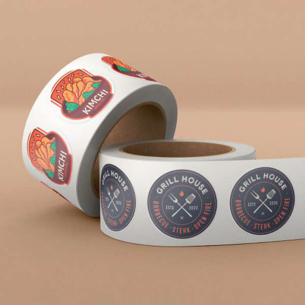 Glitter print packaging stickers