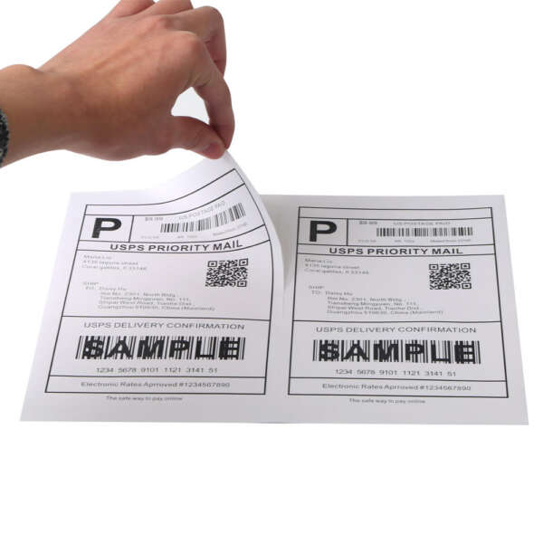 8.5x11 two per sheet label paper