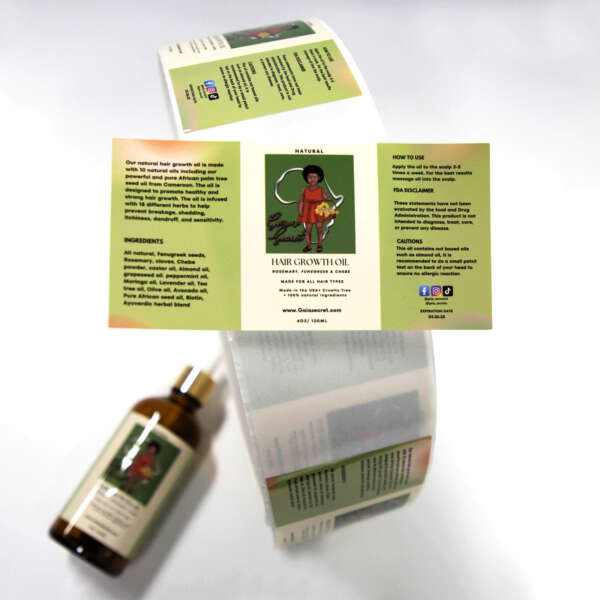 Waterproof bottle packaging labels