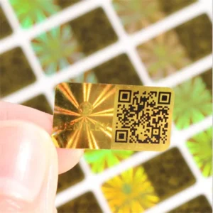 Gold holographic security sticker label