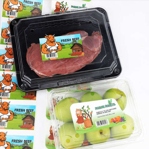 Food grade waterproof stickers for frozen meat packaging