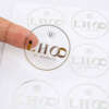 Transparent vinyl round packaging labels