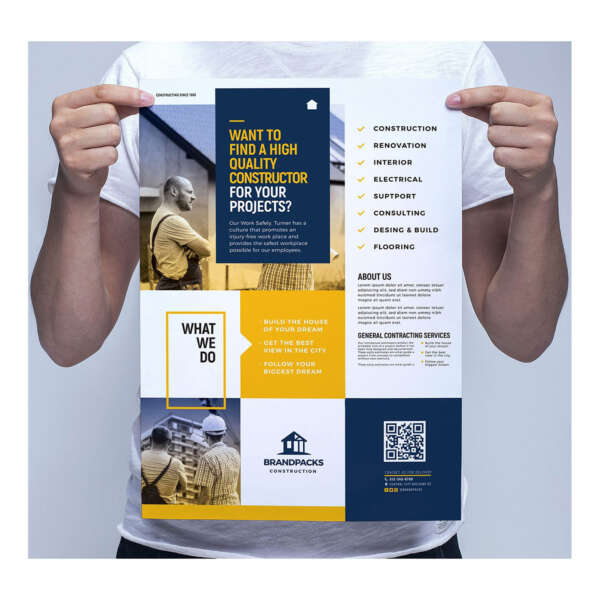 custom A0 A1 A2 A3 A4 A5 vinyl PVC poster printing front view