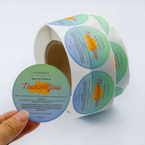 Waterproof vinyl circle label rolls