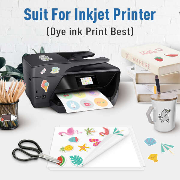 Inkjet printable sticker paper