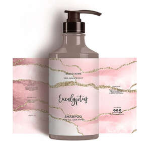 Custom waterproof hair oil and shampoo bottle labels with printed logo