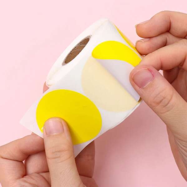 Custom neon adhesive dot stickers for color coding
