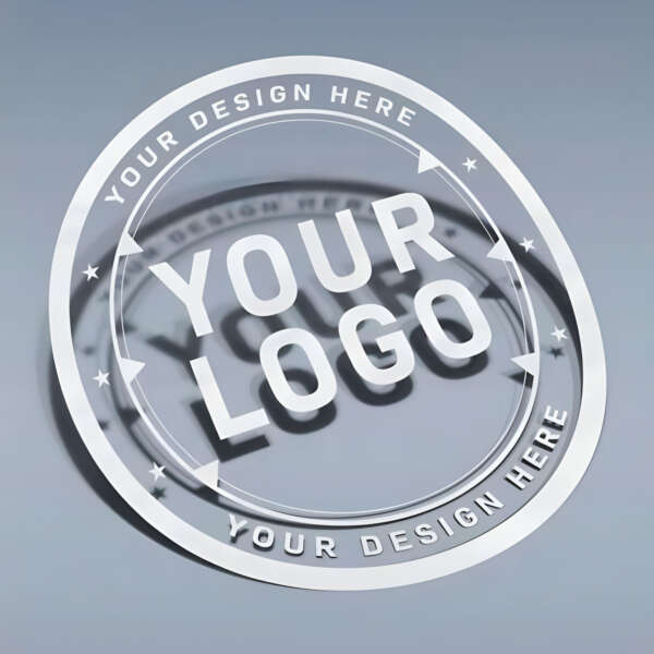 Custom compostable food packaging labels with adhesive backing
