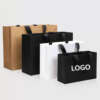 black thank you beauty gift paper bag with custom logo print view 2