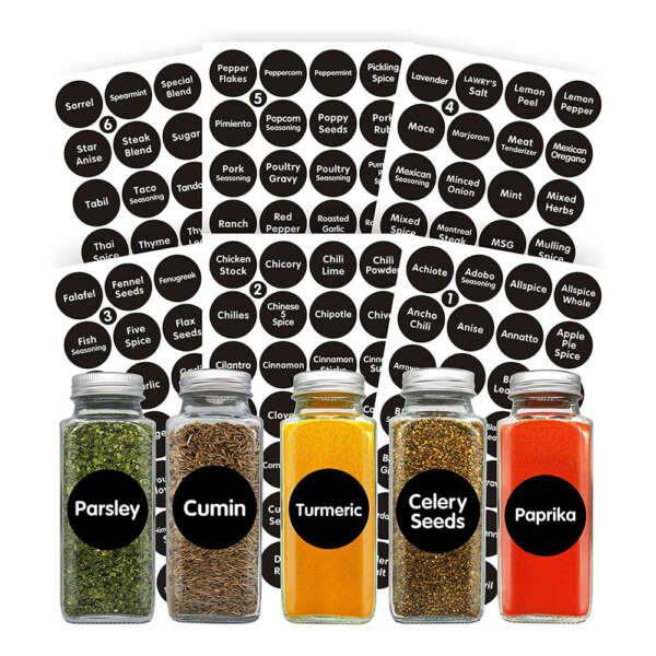 Black writable pantry label sticker set