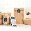 Custom fast food delivery bag label stickers