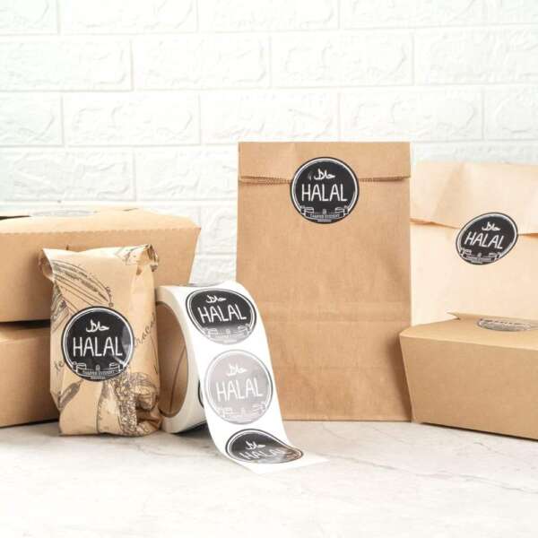 Custom fast food delivery bag label stickers